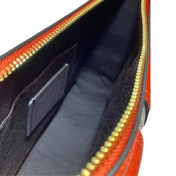 COACH Pennie Crossbody With Coin Case Gold/Mango Leather Style C5778 - Picture 6 of 14